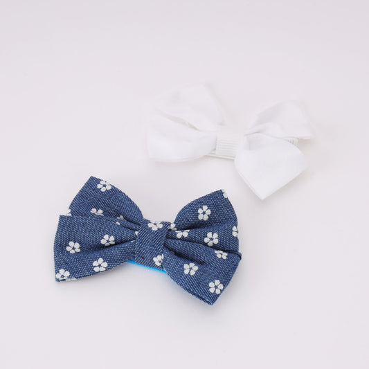 Denim Duo Bow Clips