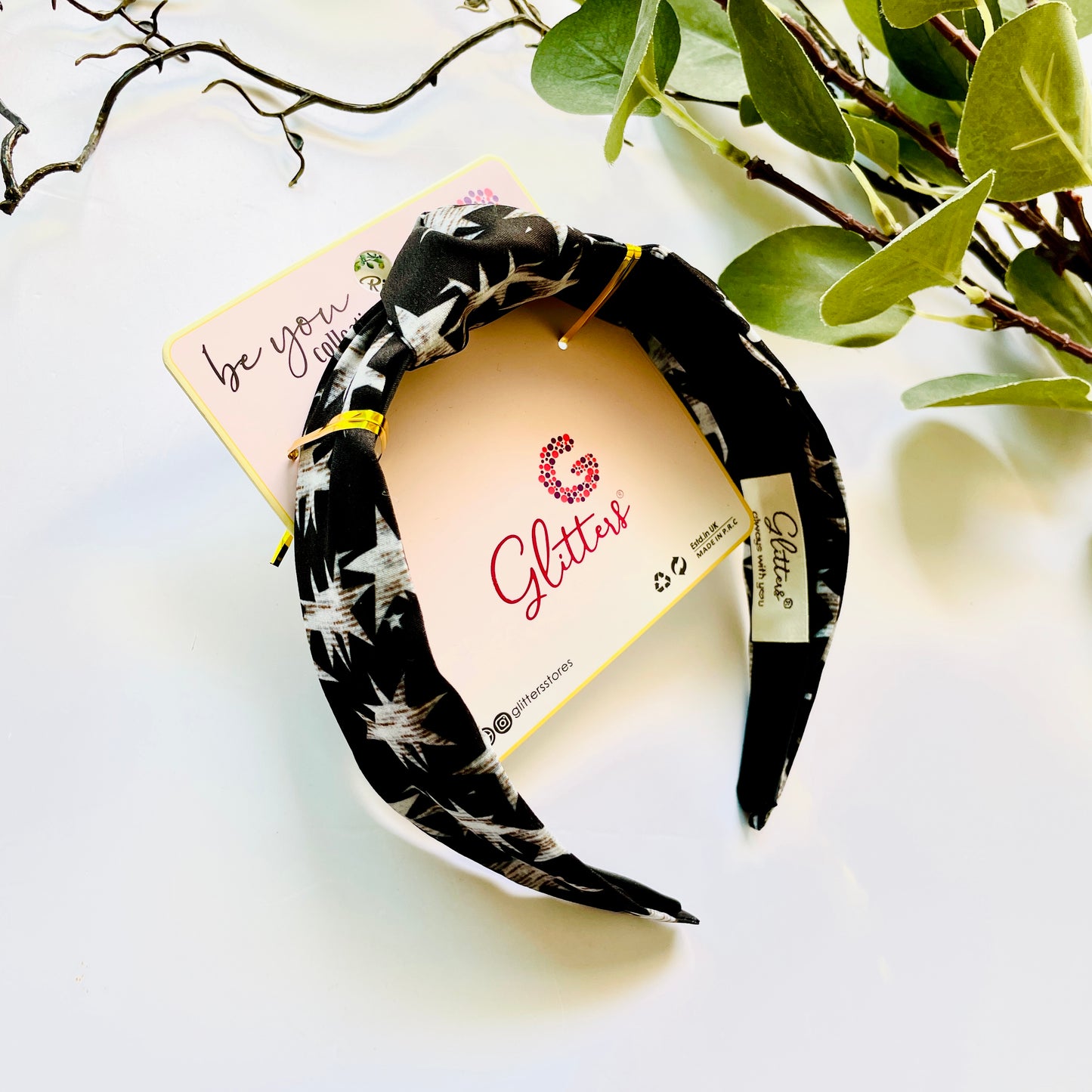 Black Stars Knot Hairband