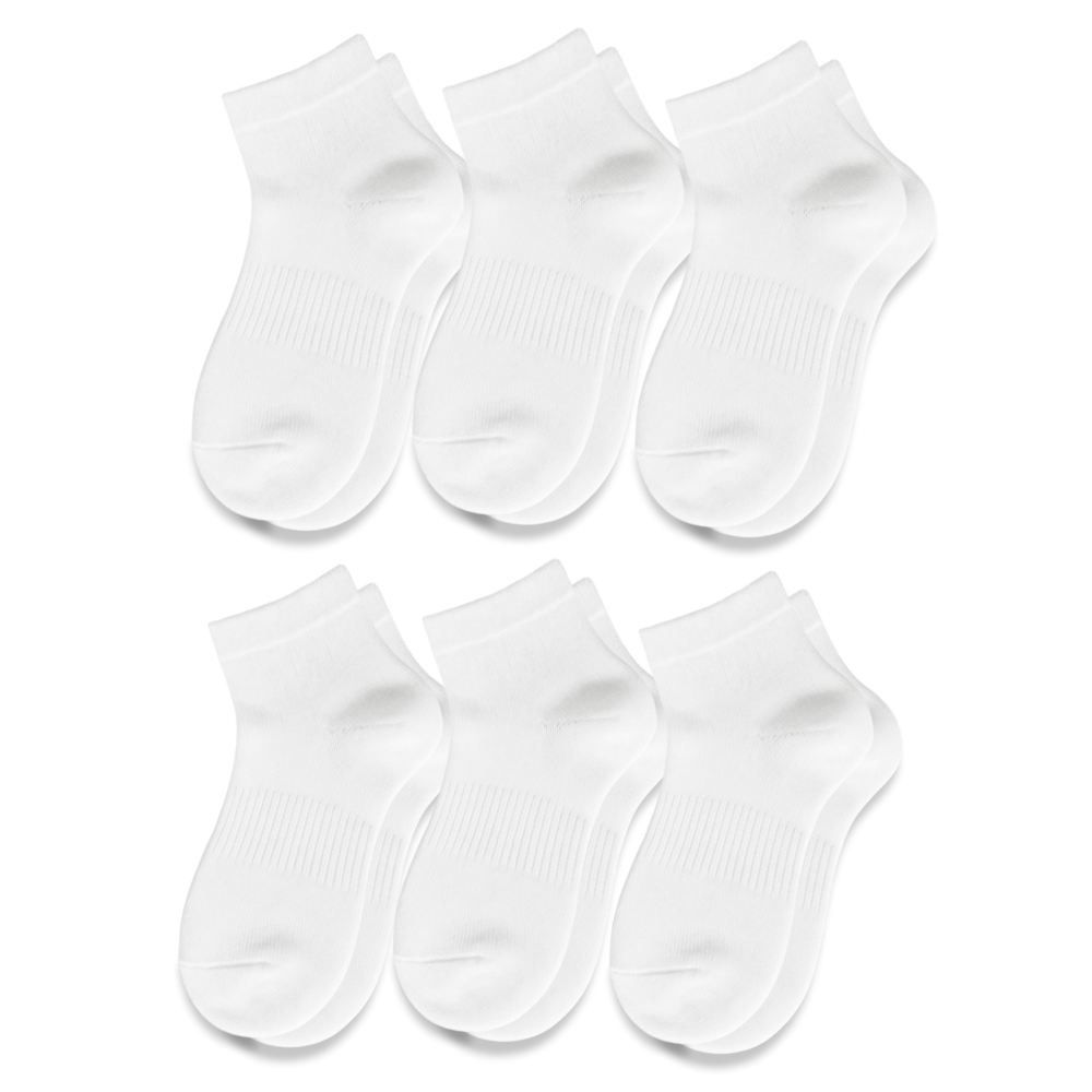 The Socks Co. Kids Ankle Socks 6 Pairs, White