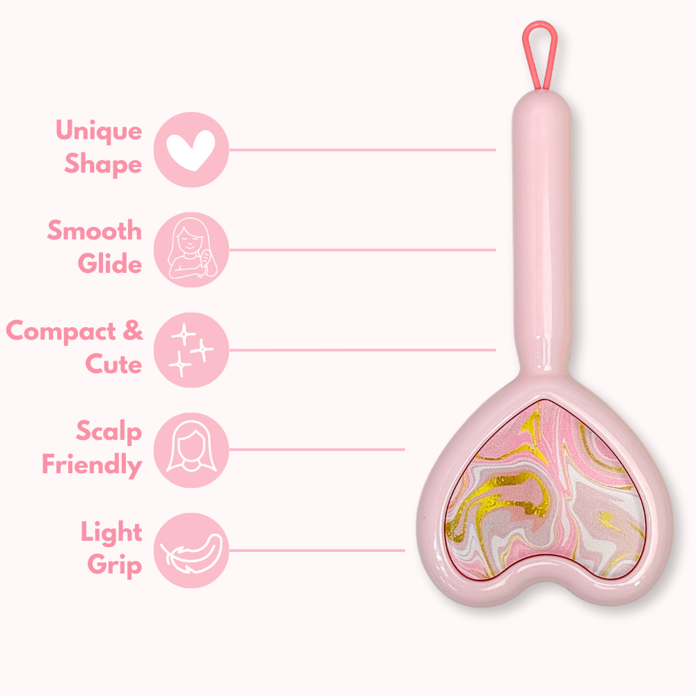 Marble Heart Paddle Brush