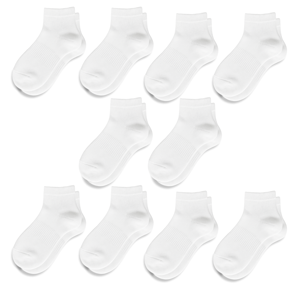 The Socks Co. Kids Ankle Socks 10 Pairs, White