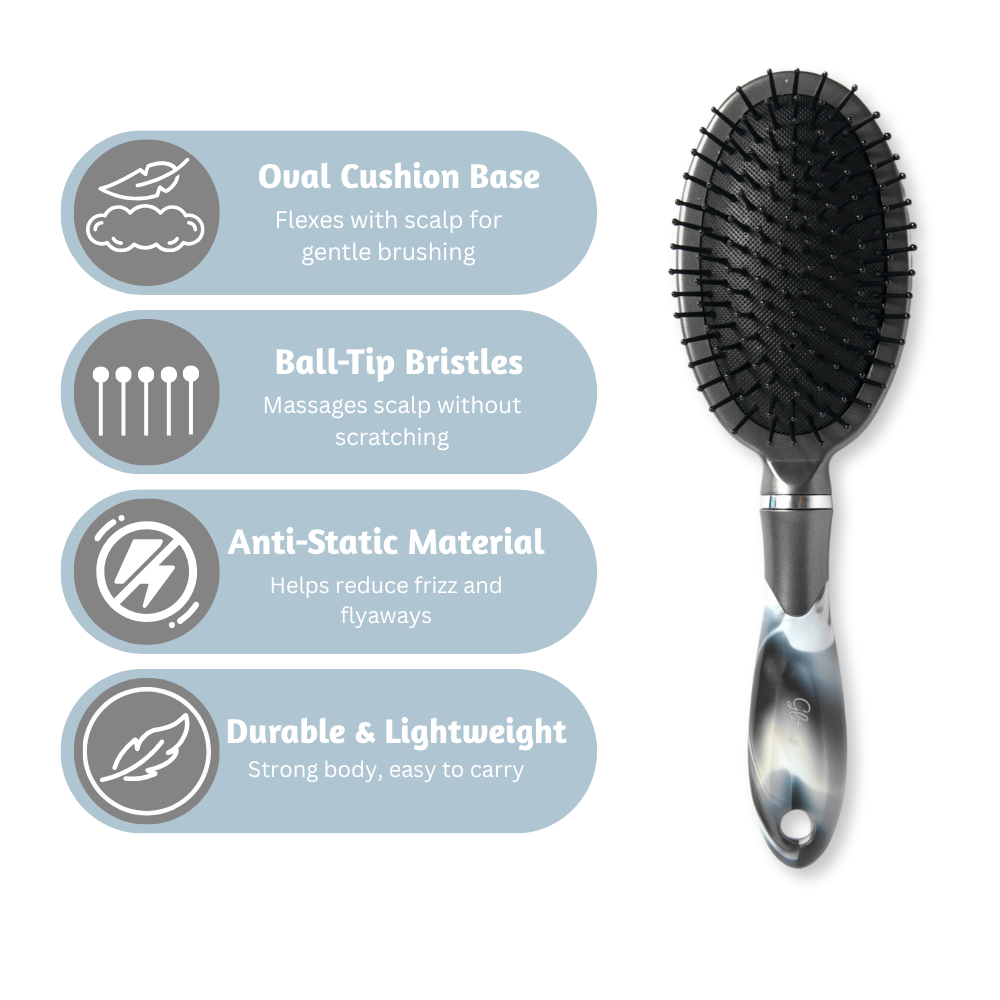 Oval Marble Paddle brush