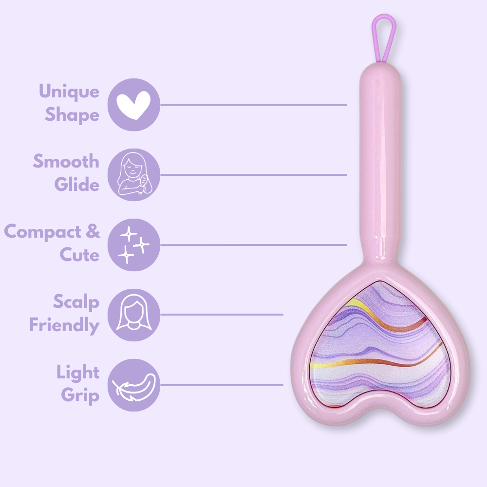 Marble Heart Paddle Brush