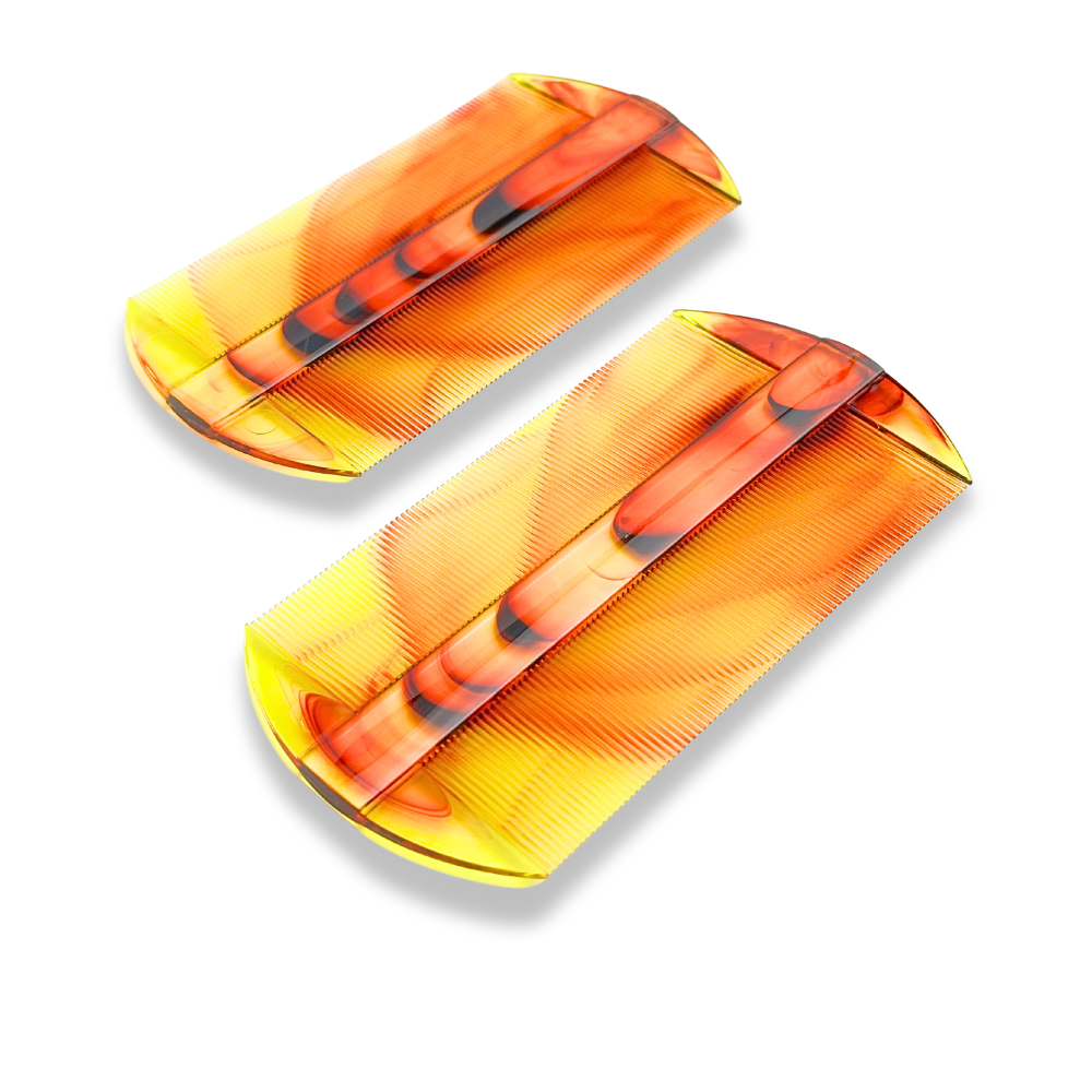 Double Sided Orange Nit Comb, 2pcs