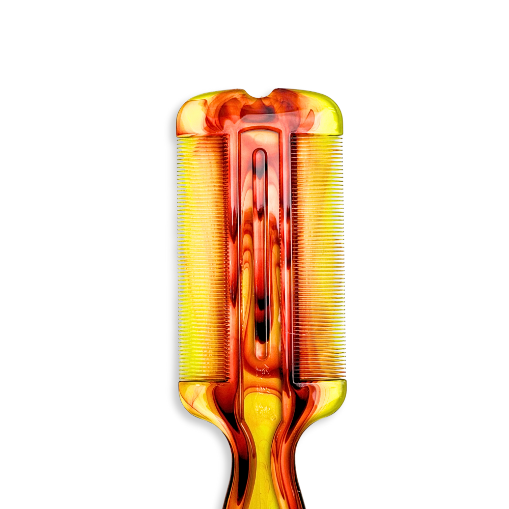 Handle Double Sided Orange Nit Comb