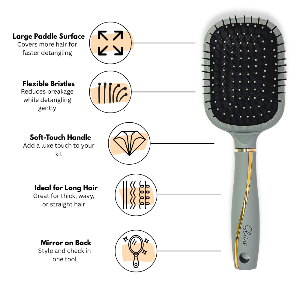 Rectangle Sleek Gold Paddle brush