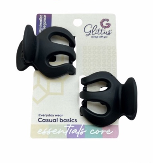 2pcs Mini Matte Black Claw Clip